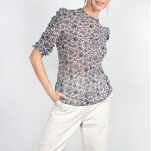 Veronica Beard Paisley sheer blouse Size 6